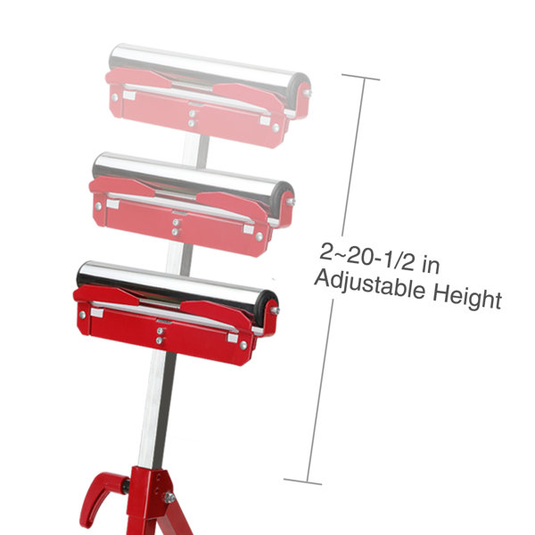 WORKPRO Folding Roller Stand Height Adjustable, Heavy Duty 250 LB Load Capacity, Outfeed
